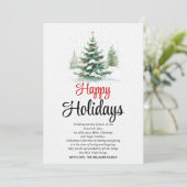 Prettige feestdagen Buiten kerstboom Feestdagenkaart (Staand voorkant)