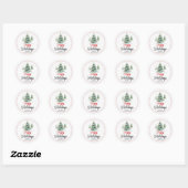 Prettige feestdagen Buiten kerstboom Ronde Sticker (Vel)