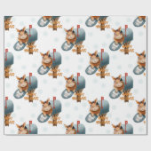 Prettige feestdagen Bunny Cadeaupapier (Vlak)