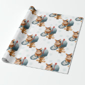 Prettige feestdagen Bunny Cadeaupapier (Uitgerold)