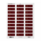 prettige feestdagen Burgundy & Gold Etiket (Full Sheet)