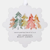 Prettige feestdagen Business Pine Trees Ornament Kaart (Achterkant)