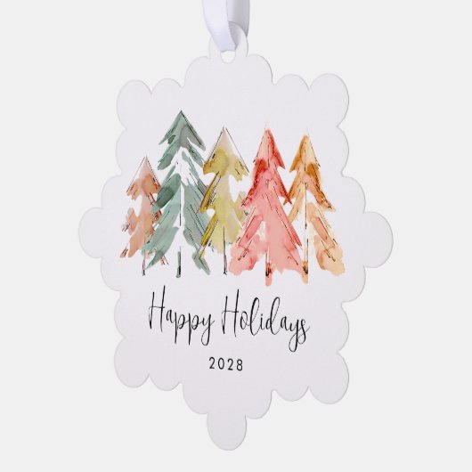 Prettige feestdagen Business Pine Trees Ornament Kaart (Links)