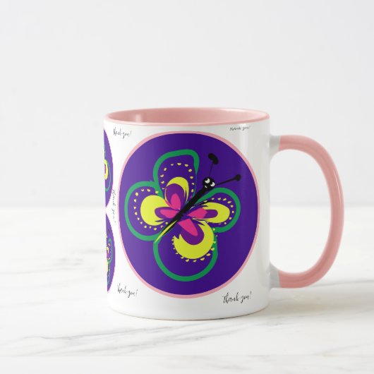 Prettige feestdagen Butterfly? Bedankt Coffee Mok (Rechts)