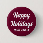 Prettige feestdagen Button Dark Burgundy (Voorkant)