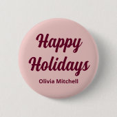 Prettige feestdagen Button Trend Color Light Pink (Voorkant)