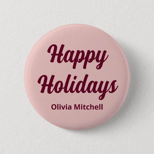 Prettige feestdagen Button Trend Color Light Pink (Voorkant)