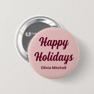 Prettige feestdagen Button Trend Color Light Pink