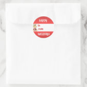 Prettige feestdagen Cadeau Label. Ronde Sticker (Tas)