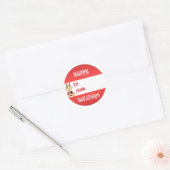 Prettige feestdagen Cadeau Label. Ronde Sticker (Envelop)