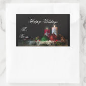 prettige feestdagen cadeaulabel rechthoekige sticker (Tas)