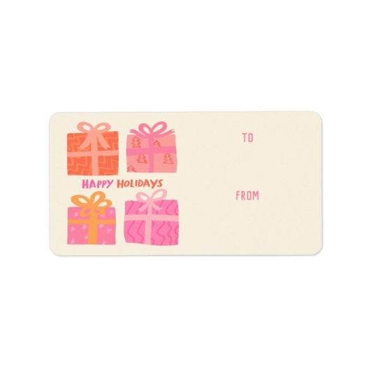 PRETTIGE FEESTDAGEN Cadeaus Bogen Kerst CUSTOM TO  Etiket (Voorkant)