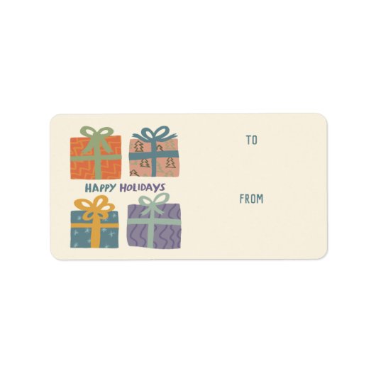 PRETTIGE FEESTDAGEN Cadeaus Bogen Kerst CUSTOM TO  Etiket (Voorkant)