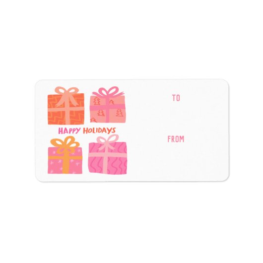 PRETTIGE FEESTDAGEN Cadeaus Bogen Kerst CUSTOM TO Etiket (Voorkant)