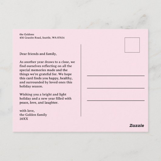 PRETTIGE FEESTDAGEN Cadeaus Cadeaus Kerst CUSTOM Briefkaart (Achterkant)