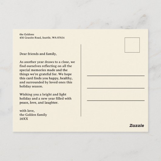 PRETTIGE FEESTDAGEN Cadeaus Cadeaus Kerst CUSTOM Briefkaart (Achterkant)