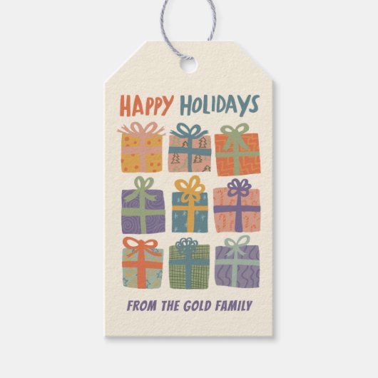 PRETTIGE FEESTDAGEN Cadeaus Cadeaus Kerst CUSTOM Cadeaulabel (Voorkant)