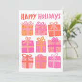 PRETTIGE FEESTDAGEN CADEAUS KERST CUSTOM 3 Foto's Feestdagenkaart (Staand voorkant)