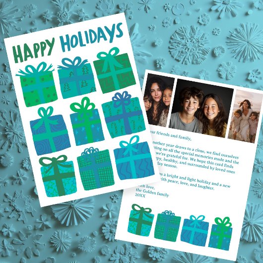 PRETTIGE FEESTDAGEN CADEAUS KERST CUSTOM 3 Foto's Feestdagenkaart