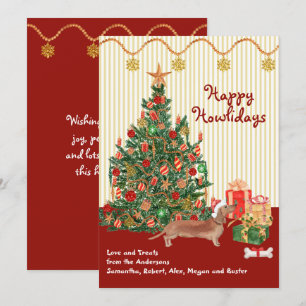 prettige feestdagen Cadeaus van bruine Dachshund