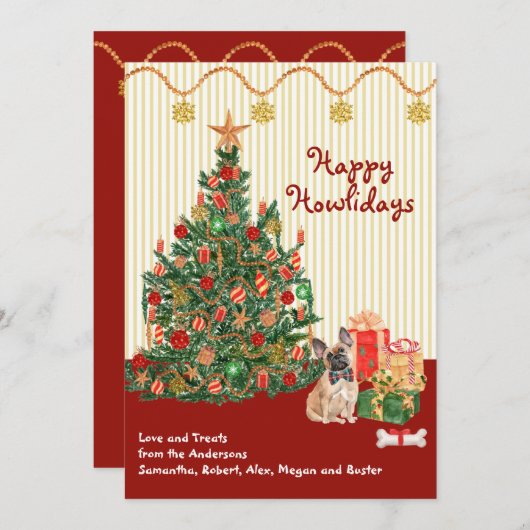 prettige feestdagen Cadeaus van de Bulldog Dog Tre (Voorkant / Achterkant)