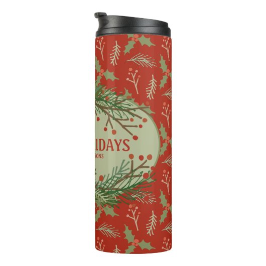 prettige feestdagen Cadeaustaart Thermosbeker (Geroteerd rechts)