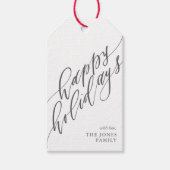 Prettige feestdagen Calligrafie Gift Label Cadeaulabel (Voorkant)