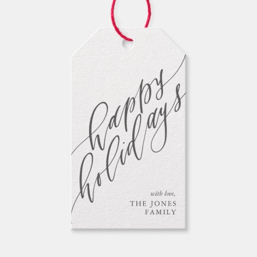 Prettige feestdagen Calligrafie Gift Label Cadeaulabel (Voorkant)