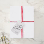 Prettige feestdagen Calligrafie Gift Label Cadeaulabel (Met Touw)