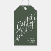 Prettige feestdagen Calligrafie Gift Label Cadeaulabel (Voorkant)