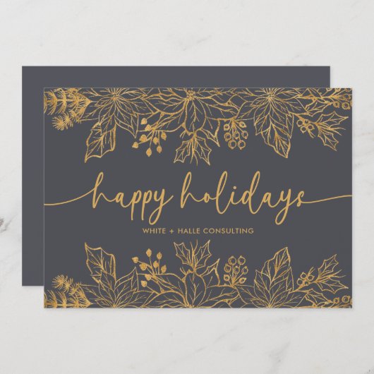 Prettige feestdagen Calligrafie Script Business |  Feestdagenkaart (Voorkant / Achterkant)