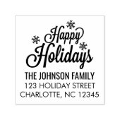 prettige feestdagen Calligrafie Snowflakes Familie Zelfinktende Stempel (Design)