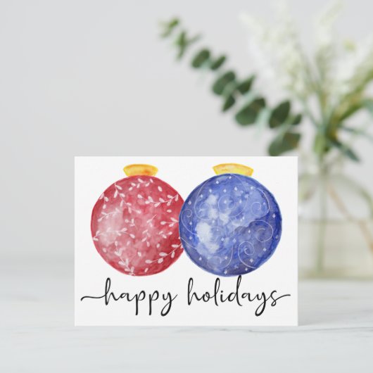 Prettige feestdagen Calligrafie Waterverf Ornament (Staand voorkant)