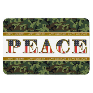 Prettige feestdagen Camo Square Magnet Magneet