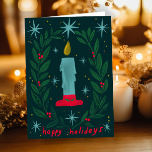Prettige feestdagen Candle Botanical Handmade Chri Kaart