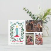 Prettige feestdagen Candle Hand getrokken CUSTOM 3 Kaart (Staand voorkant)