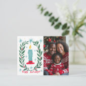 Prettige feestdagen Candle Hand getrokken CUSTOM F (Staand voorkant)