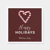 Prettige feestdagen Candy Cane Christmas Minimal R Servet (Voorkant)