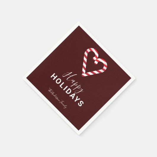 Prettige feestdagen Candy Cane Christmas Minimal R Servet (Hoek)