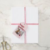 Prettige feestdagen Candy Cane Foto Cadeaulabel (Met Touw)
