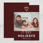 Prettige feestdagen Candy Cane Foto Rode Kerstmis Aankondiging (Voorkant / Achterkant)