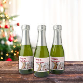 Prettige feestdagen Candy Cane Foto Sparkling Wijnetiket