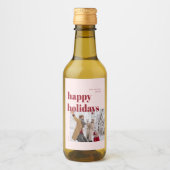 Prettige feestdagen Candy Cane Foto Wijn Etiket (Voorkant)