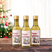 Prettige feestdagen Candy Cane Foto Wijn Etiket