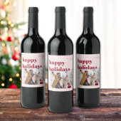 Prettige feestdagen Candy Cane Foto Wijn Etiket