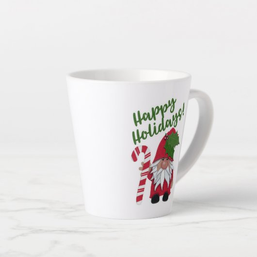 prettige feestdagen! Candy Cane Gnome Latte Mok (Rechterhoek)