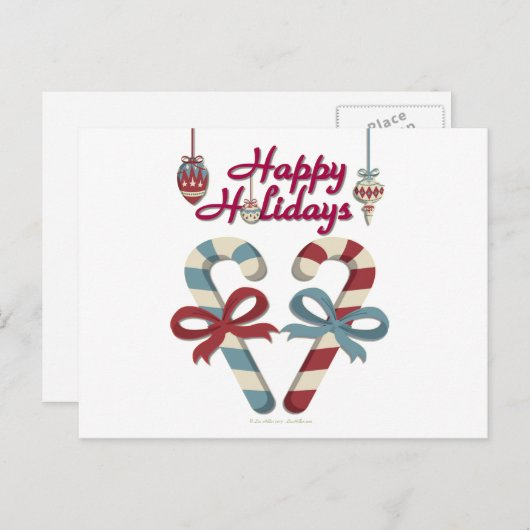 prettige feestdagen Candy Cane Heart (Voorkant / Achterkant)