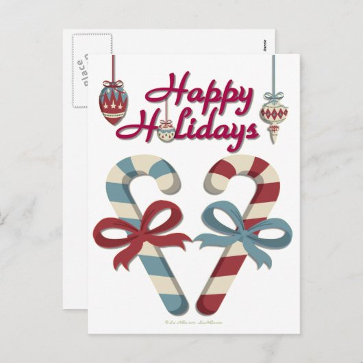 prettige feestdagen Candy Cane Heart (Voorkant / Achterkant)