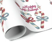 prettige feestdagen Candy Cane Heart Cadeaupapier (Rol Hoek)