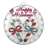 prettige feestdagen Candy Cane Heart Dartbord (Voorkant)